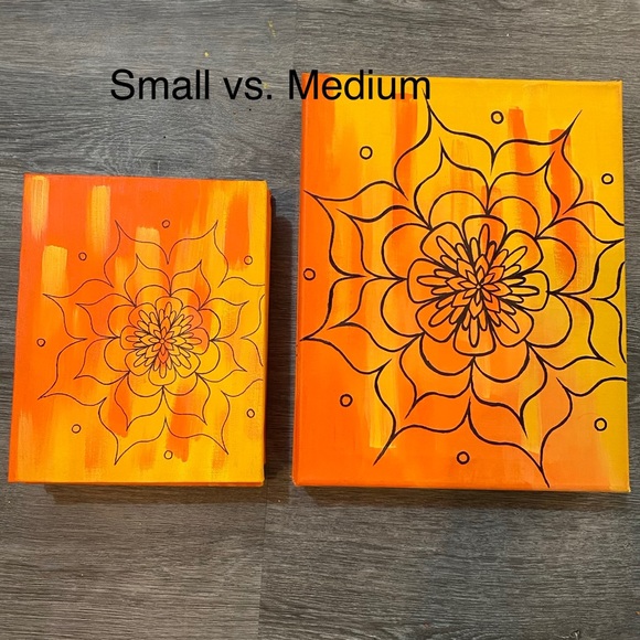 SMALL sunrise mandala orange yellow - Picture 6 of 6